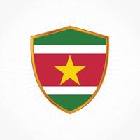 surinaamse vlag vector met schild frame