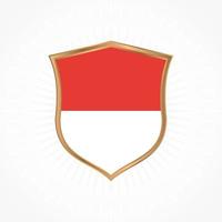 indonesië of monaco vlag vector met schild frame