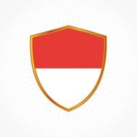 indonesië of monaco vlag vector met schild frame