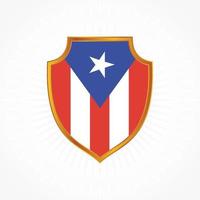 Puerto Rico vlag vector met schild frame