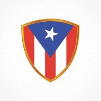 Puerto Rico vlag vector met schild frame