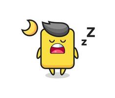 gele kaart karakter illustratie 's nachts slapen vector