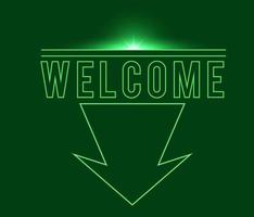 welkom teken groen neon effect geïsoleerde vector uithangbord neon doos