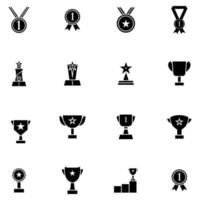 prijs, beloning, trofee, icon set vector