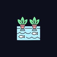 aquaponics rgb-kleurenpictogram voor donker thema vector