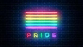 lgbt kleuren neon teken. gay pride neon-logo. vectorillustratie. vector