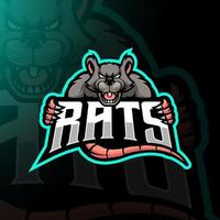 rat mascotte logo ontwerp vector met moderne illustratie