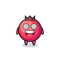 schattig cranberry-personage met gehypnotiseerde ogen vector