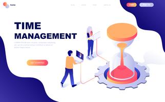 Modern plat ontwerp isometrisch concept van Time Management vector