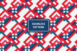 Amerikaans stijl naadloos patroon. naadloos Verenigde Staten van Amerika vlag afdrukken voor omhulsel papier, sport textiel, kleren. rood, blauw en wit grunge ornament. vector