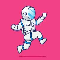 vlak tekenfilm ontwerp astronaut springen vector illustratie. futuristische wetenschap technologie concept