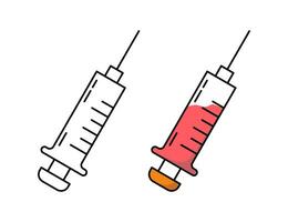 injectiespuit icoon vector illustratie. artsen vaak gebruik injectiespuiten naar voorkomen en traktatie kwaadaardig ziekten.