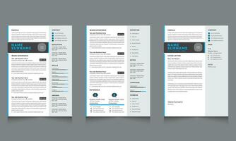 minimaal hervat en Hoes brief reeks ontwerp CV vector