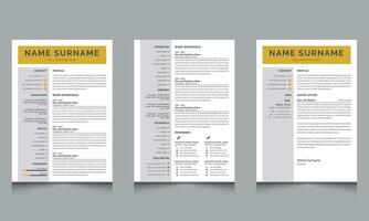 hervat en Hoes brief lay-out en leerplan vitae ontwerp vector