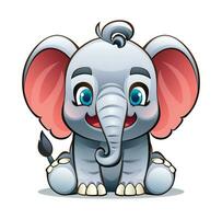 schattig tekenfilm olifant zitten. vector karakter illustratie