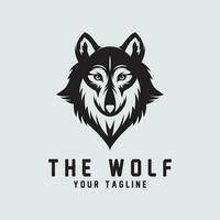 wolf of hoofd wolf logo vector icoon illuatratie ontwerp