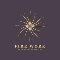 vuurwerk logo vector icoon illustratie ontwerp