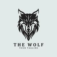 wolf of hoofd wolf logo vector icoon illuatratie ontwerp