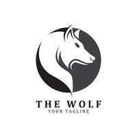 wolf of hoofd wolf logo vector icoon illuatratie ontwerp