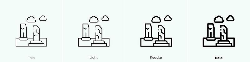 ruïnes icoon. dun, licht, regelmatig en stoutmoedig stijl ontwerp geïsoleerd Aan wit achtergrond vector