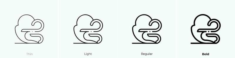 zandstorm icoon. dun, licht, regelmatig en stoutmoedig stijl ontwerp geïsoleerd Aan wit achtergrond vector