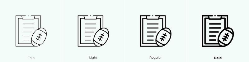 rugby icoon. dun, licht, regelmatig en stoutmoedig stijl ontwerp geïsoleerd Aan wit achtergrond vector