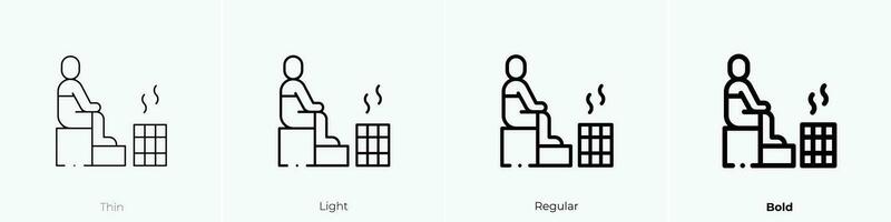 sauna icoon. dun, licht, regelmatig en stoutmoedig stijl ontwerp geïsoleerd Aan wit achtergrond vector