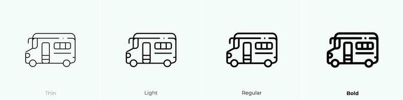 school- bus icoon. dun, licht, regelmatig en stoutmoedig stijl ontwerp geïsoleerd Aan wit achtergrond vector