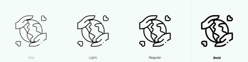 opslaan de wereld icoon. dun, licht, regelmatig en stoutmoedig stijl ontwerp geïsoleerd Aan wit achtergrond vector