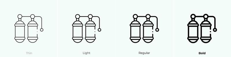 scuba icoon. dun, licht, regelmatig en stoutmoedig stijl ontwerp geïsoleerd Aan wit achtergrond vector