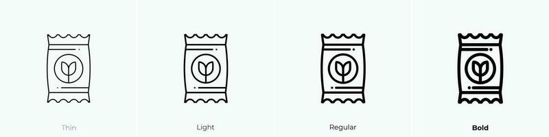 zaad icoon. dun, licht, regelmatig en stoutmoedig stijl ontwerp geïsoleerd Aan wit achtergrond vector