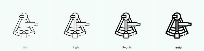 sextant icoon. dun, licht, regelmatig en stoutmoedig stijl ontwerp geïsoleerd Aan wit achtergrond vector