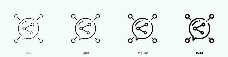 delen icoon. dun, licht, regelmatig en stoutmoedig stijl ontwerp geïsoleerd Aan wit achtergrond vector