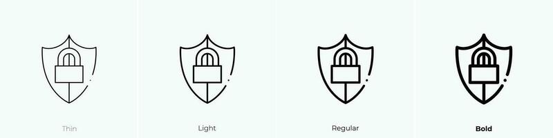 veiligheid slot icoon. dun, licht, regelmatig en stoutmoedig stijl ontwerp geïsoleerd Aan wit achtergrond vector