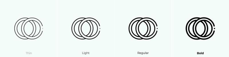 ringen icoon. dun, licht, regelmatig en stoutmoedig stijl ontwerp geïsoleerd Aan wit achtergrond vector