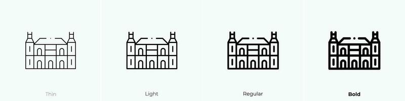 rijksmuseum icoon. dun, licht, regelmatig en stoutmoedig stijl ontwerp geïsoleerd Aan wit achtergrond vector