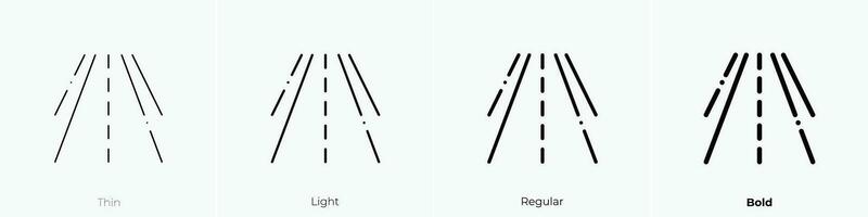 weg icoon. dun, licht, regelmatig en stoutmoedig stijl ontwerp geïsoleerd Aan wit achtergrond vector