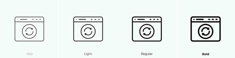 vernieuwen icoon. dun, licht, regelmatig en stoutmoedig stijl ontwerp geïsoleerd Aan wit achtergrond vector