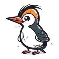 schattig pinguïn tekenfilm vector illustratie. geïsoleerd Aan wit achtergrond.