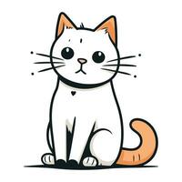 schattig tekenfilm kat. vector illustratie geïsoleerd Aan een wit achtergrond.