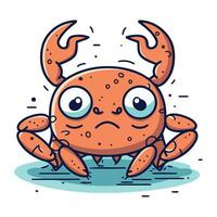 krab karakter. vector illustratie in tekenfilm stijl. geïsoleerd Aan wit achtergrond.