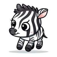 zebra tekenfilm karakter vector illustratie ontwerp. schattig zebra mascotte