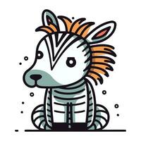 zebra vector illustratie. schattig tekenfilm zebra icoon. zebra symbool.