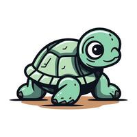 schattig tekenfilm schildpad. vector illustratie van een schattig tekenfilm schildpad.