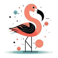 flamingo. vector illustratie. flamingo. tropisch vogel. vlak stijl.