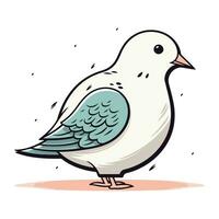 duif tekening vector illustratie. hand- getrokken schattig vogel.