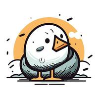 vector illustratie van schattig tekenfilm sneeuw gans. geïsoleerd Aan wit achtergrond.