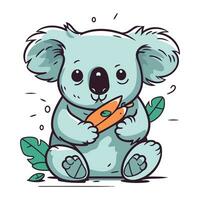 schattig tekenfilm koala. vector illustratie van een schattig koala.