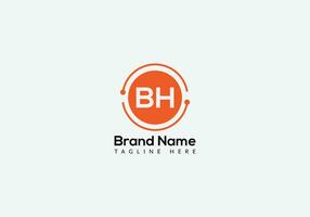 abstract bh brief modern eerste lettertekens logo ontwerp vector