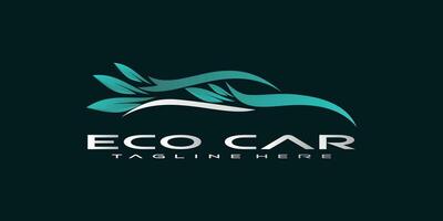 eco auto logo ontwerp vector met creatief concept premie vector